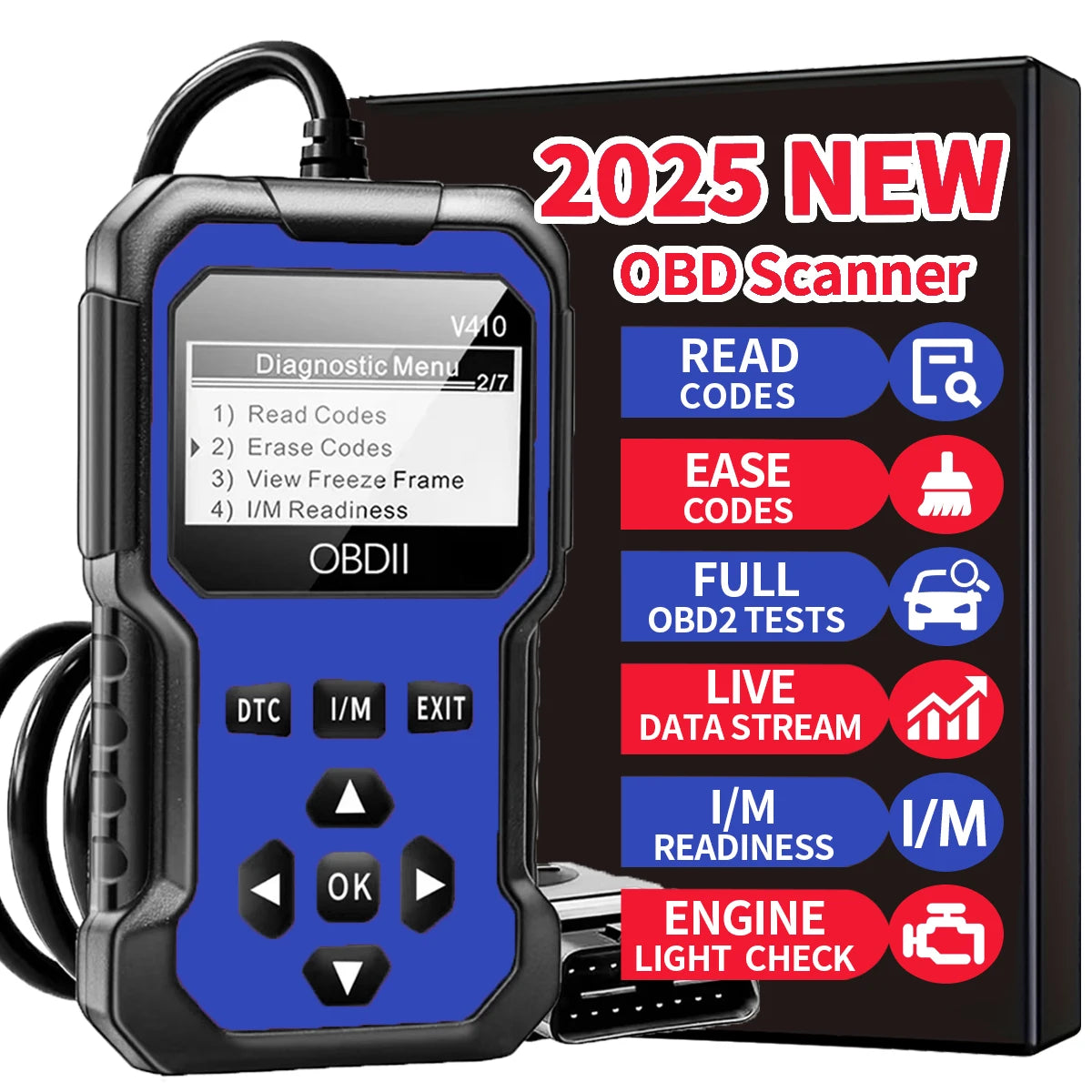 OBD2 Car Diagnostic Scanner – Read & Clear Engine Fault Codes